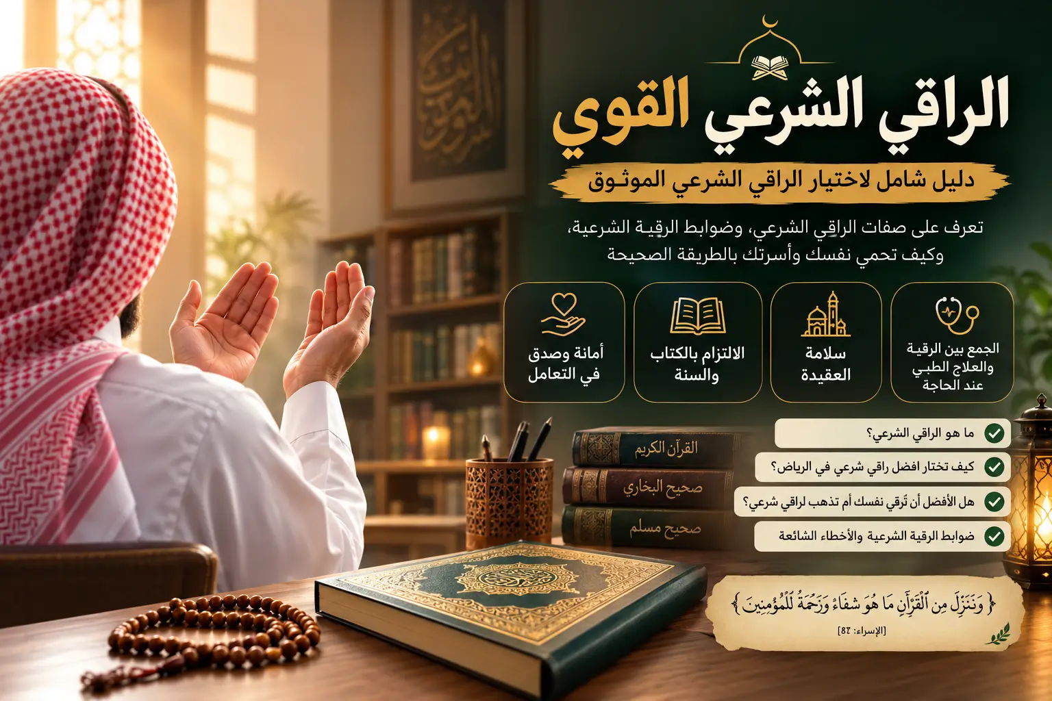 راقي شرعي موثوق في الرياض يقرأ الرقية من القرآن الكريم